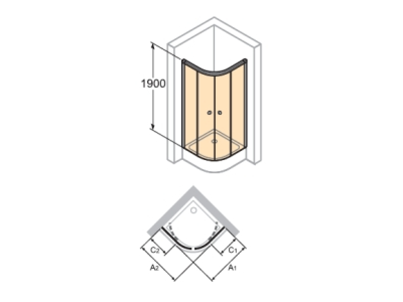 Купить Душевой уголок Huppe 501 Design, 100 х 100 х 190 см, стекло прозрачное (510902087321/510902092322)