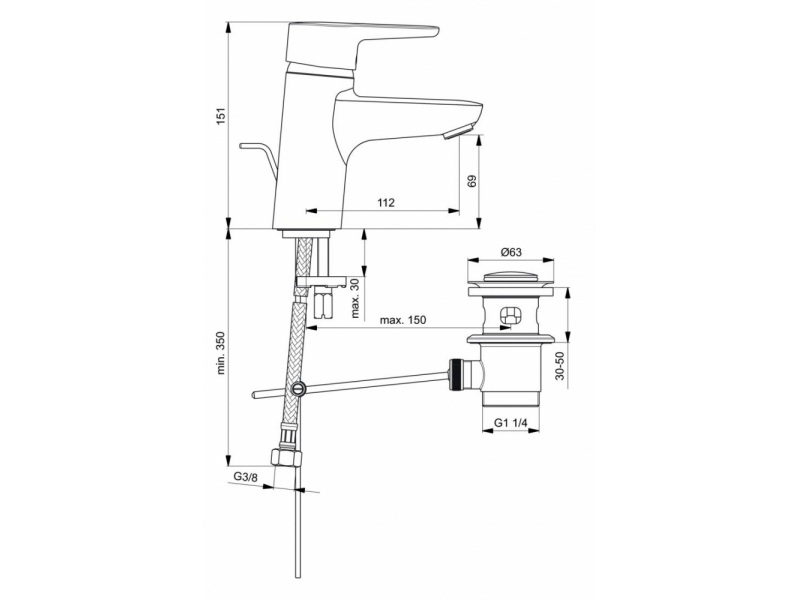 Купить Смеситель Ideal Standard Connect Blue для раковины, хром, B9936AA