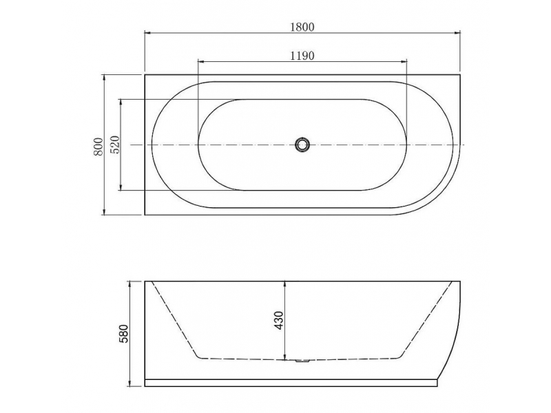 Купить Ванна акриловая Aquanet Family Elegant A 180 x 80 см, левая, белый матовый, 260054