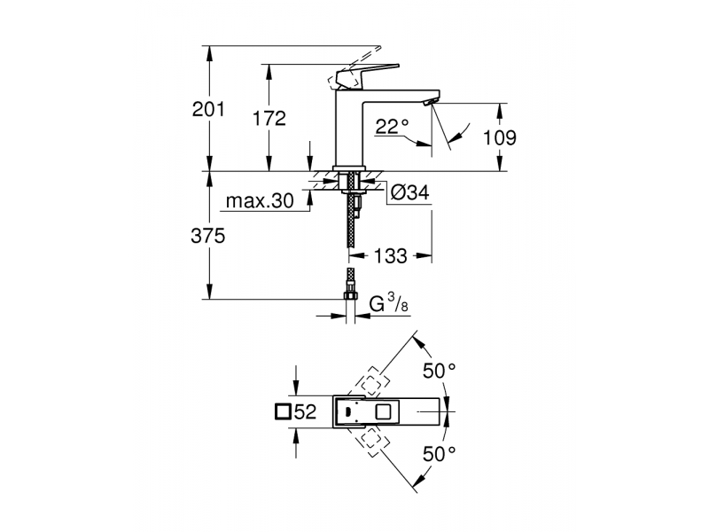 Купить Смеситель Grohe Eurocube 23446000 для раковины
