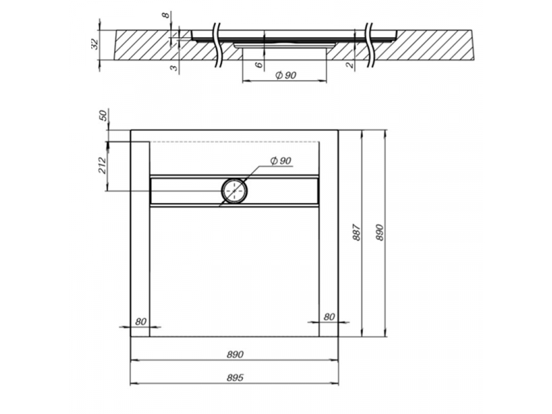 Купить Душевой поддон Aquanet Delight 90 x 90 x 3 см