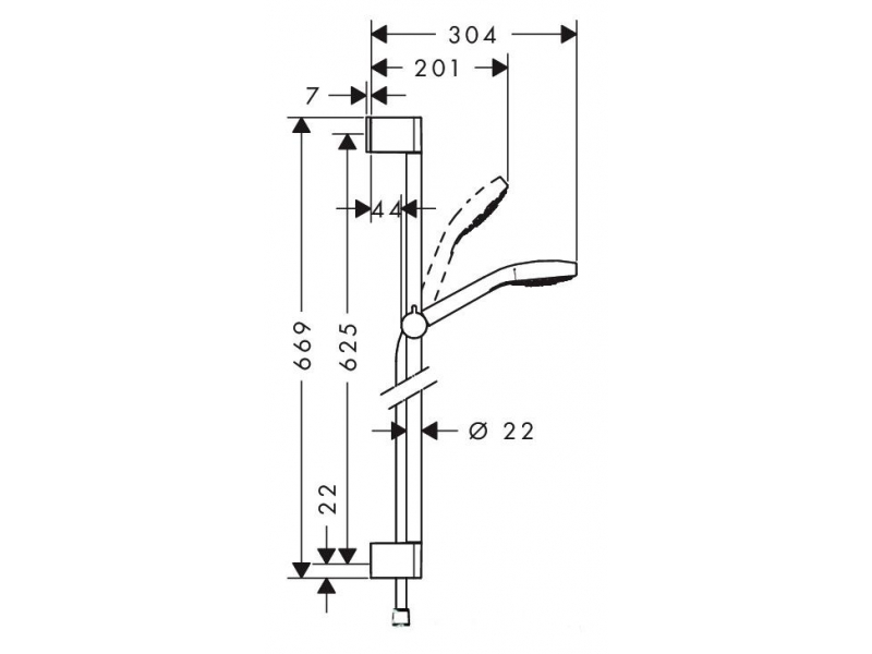 Купить Душевой гарнитур Hansgrohe 26582400 Croma Select E Vario, штанга 65 см, белый/хром