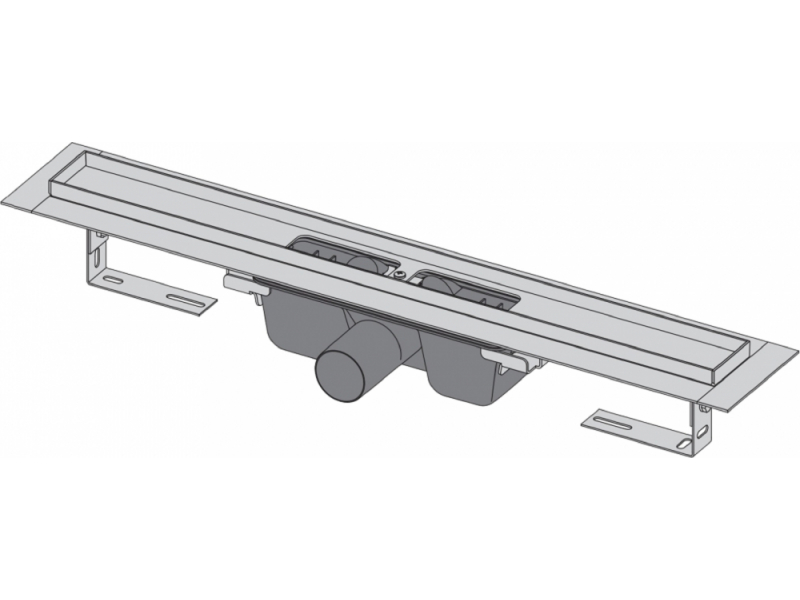Купить Водоотводящий желоб AlcaPlast APZ1SMART-LINE-550 с порогами для перфорированной решетки