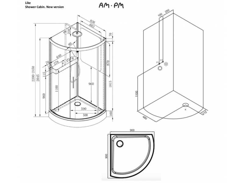 Купить Душевая кабина Am.Pm Like w80c-016-090mta 90 x 90 см, без гидромассажа