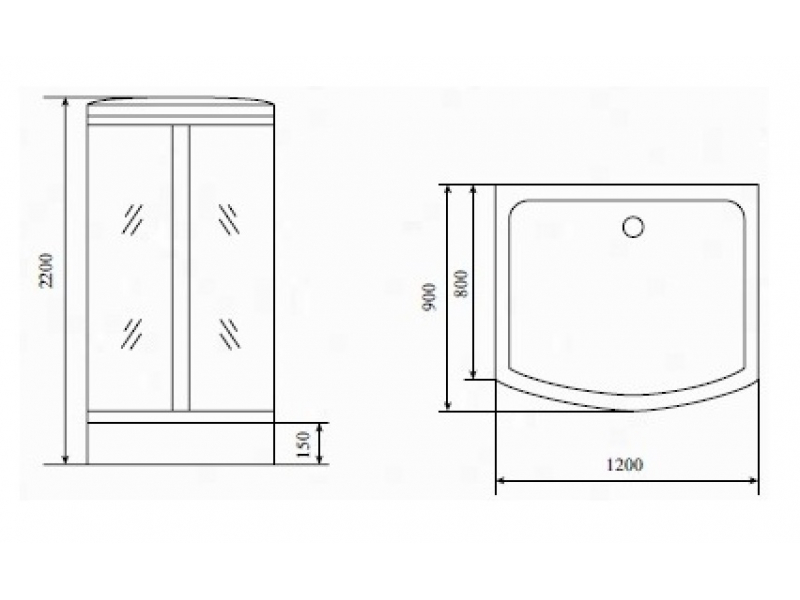 Купить Душевая кабина Timo Standart Т-6615 Silver 120 x 90 см, с крышей, с гидрозатвором, хром