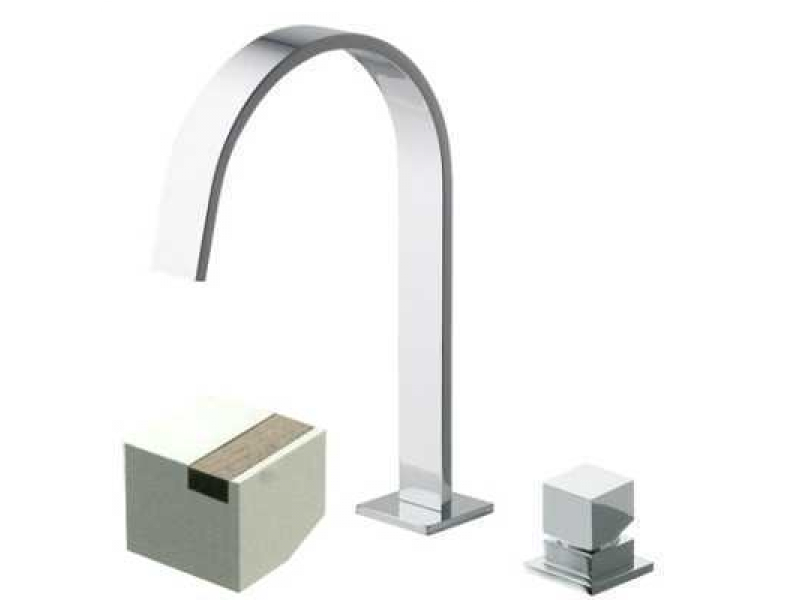 Купить Смеситель Bandini Ice Cube 2 750920PN04LR для раковины, никель/ручка белый дуб