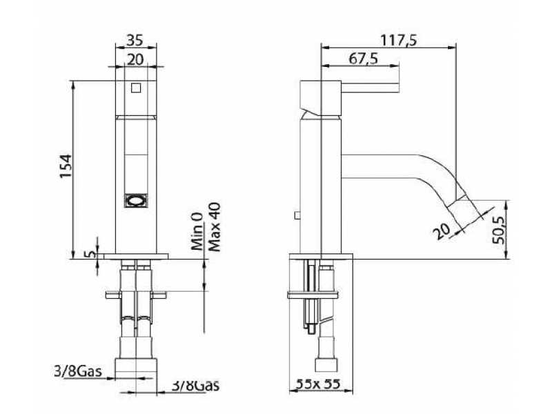 Купить Смеситель Bandini Ice Cube 750120PN01LW для раковины, никель/ручка венге