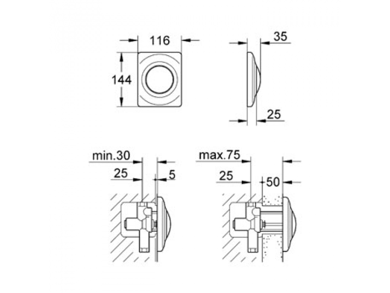 Купить Кнопка для инсталляции Grohe 37018SH0, альпин белый