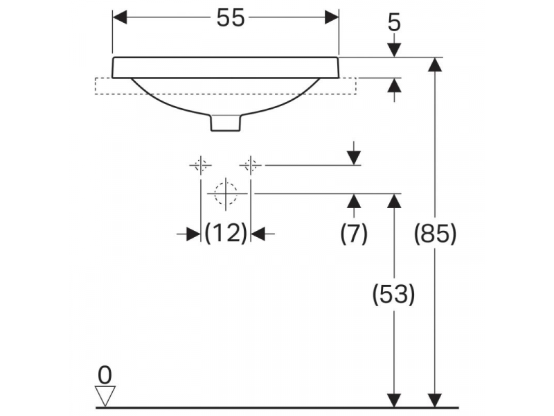 Купить Раковина Geberit Variform 500.716.01.2, 55 x 40 см, белая