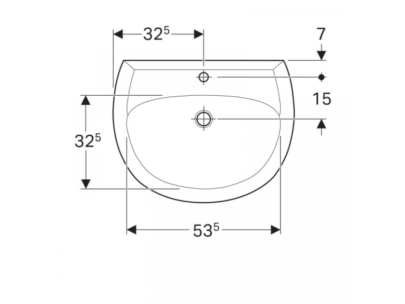 Купить Раковина Geberit Renova 223065000, 65 х 51 см, белая