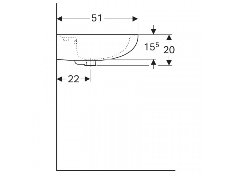 Купить Раковина Geberit Renova 223065000, 65 х 51 см, белая