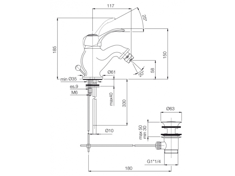 Купить Смеситель Fima Carlo Frattini Lamp F3302BR для биде, бронза