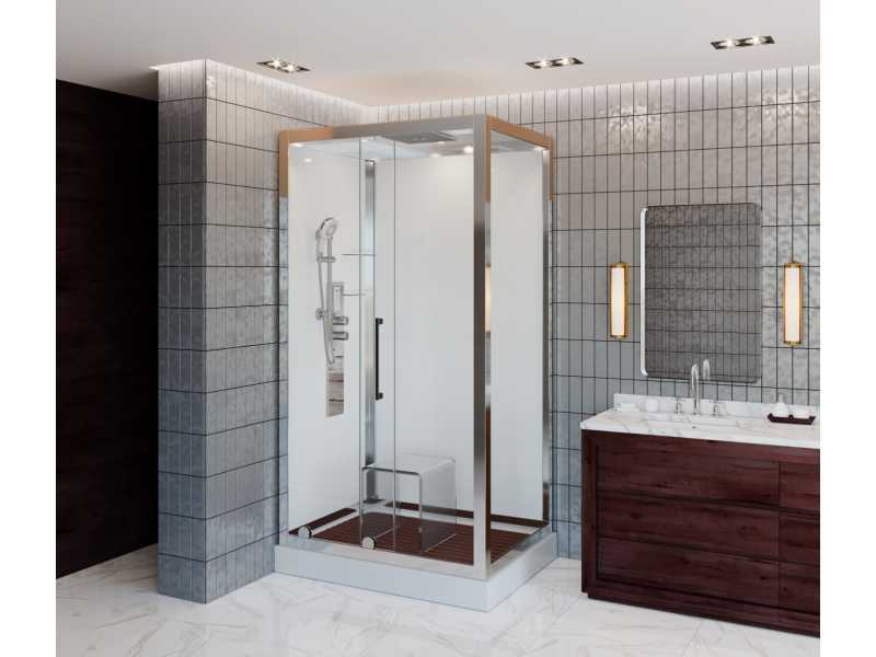 Купить Душевая кабина Deto Z Z120 Kerava 120 x 90 x 220 см с гидромассажем и паром, хром