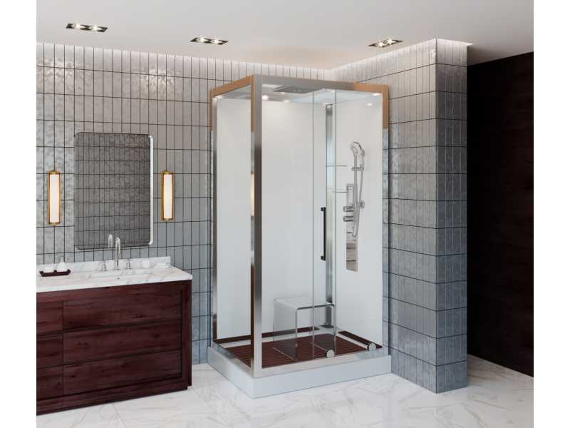 Купить Душевая кабина Deto Z Z120 Kerava 120 x 90 x 220 см с гидромассажем и паром, хром