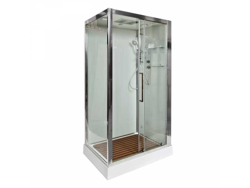 Купить Душевая кабина Deto Z Z120 Kerava 120 x 90 x 220 см с гидромассажем и паром, хром