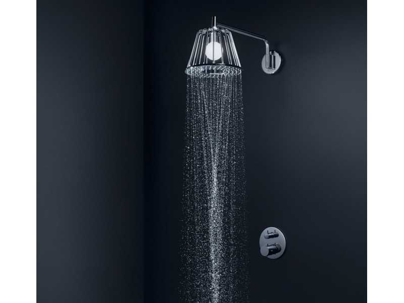Купить Верхний душ Axor LampShower/Nendo 26031000, 27,5x27,5 см, 1 режим струи, с держателем