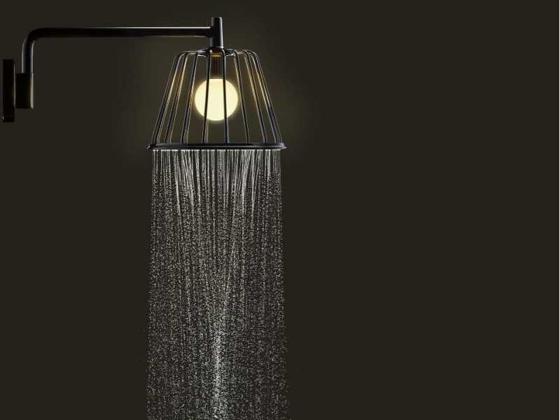 Купить Верхний душ Axor LampShower/Nendo 26031000, 27,5x27,5 см, 1 режим струи, с держателем