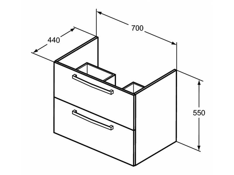 Купить Тумба под раковину Ideal Standard Tempo 70 см, подвесная, белый лак глянцевый, E0537WG