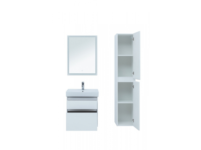 Купить Тумба под раковину Aquanet Nova Lite 60, 2 ящика, белый глянец (242575)