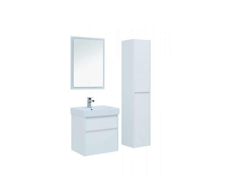 Купить Тумба под раковину Aquanet Nova Lite 60, 2 ящика, белый глянец (242575)