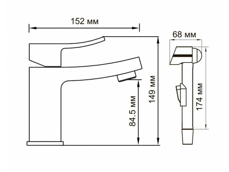 Купить Смеситель WasserKRAFT Aller 1068 для раковины с гигиеническим душем, хром