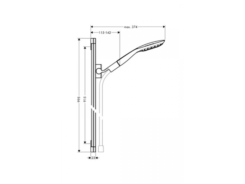 Купить Душевой гарнитур Hansgrohe PuraVida 27853400, 90 см, белый/хром