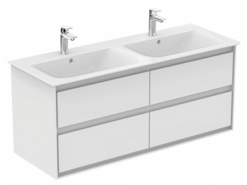 Купить Тумба под раковину Ideal Standard Connect Air 120 см, подвесная, белый глянцевый, белый матовый, E0822B2