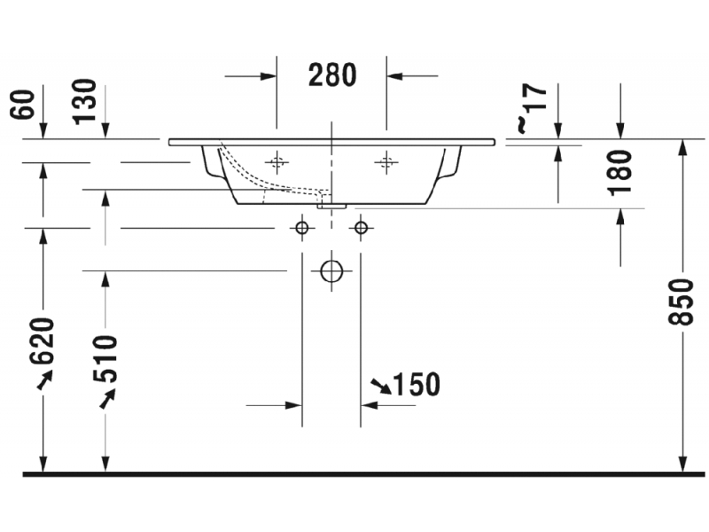 Купить Раковина для мебели Duravit Me by Starck 2336830000 83 x 49 х 18 см накладная, белый