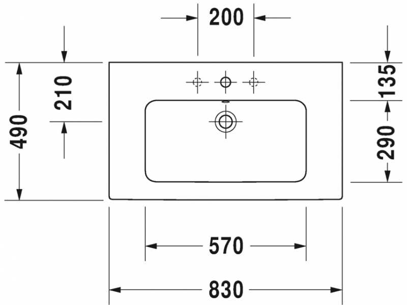 Купить Раковина для мебели Duravit Me by Starck 2336830000 83 x 49 х 18 см накладная, белый
