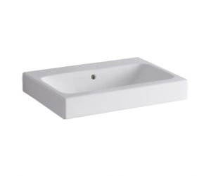 Раковина Geberit iCon 124063000, 60 х 48,5 см, с переливом по центру, без отверстия под смеситель, белая