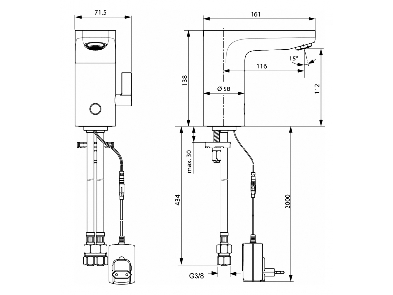 Купить Смеситель инфракрасный Ideal Standard Ceraplus для раковины, хром, A6146AA