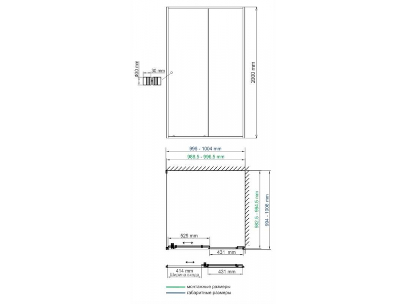 Купить Душевой уголок WasserKRAFT 44S19, квадратный, 100 х 100 см