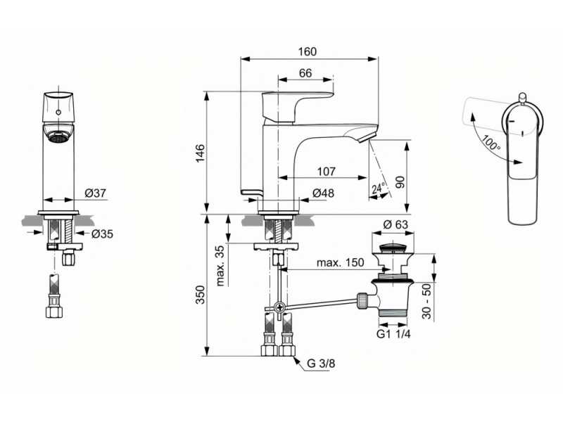 Купить Смеситель Ideal Standard Connect Air для раковины, хром, A7008AA