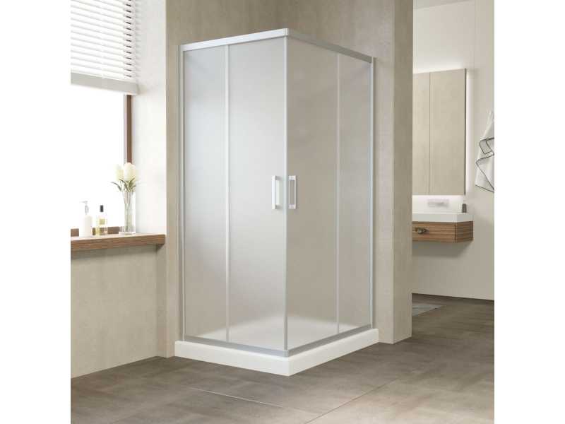 Купить Душевой уголок Vegas Glass Za-F 90 x 80 x 190 см, профиль матовый хром, стекло сатин