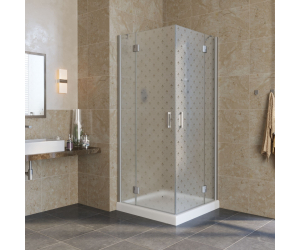 Душевой уголок Vegas Glass AFA Lux, 100 x 100 x 199.5 см, профиль матовый хром, стекло флёр-де-лис