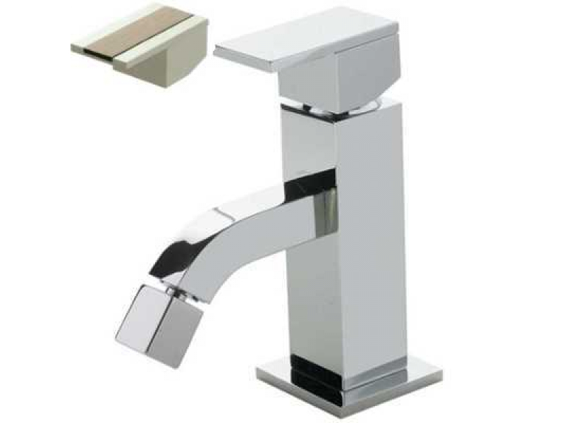 Купить Смеситель Bandini Ice Cube 752120SN02LR для биде, матовый никель/ручка белый дуб