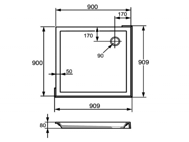 Купить Поддон душевой Huppe Easy Step 90 x 90 см, 215021.055