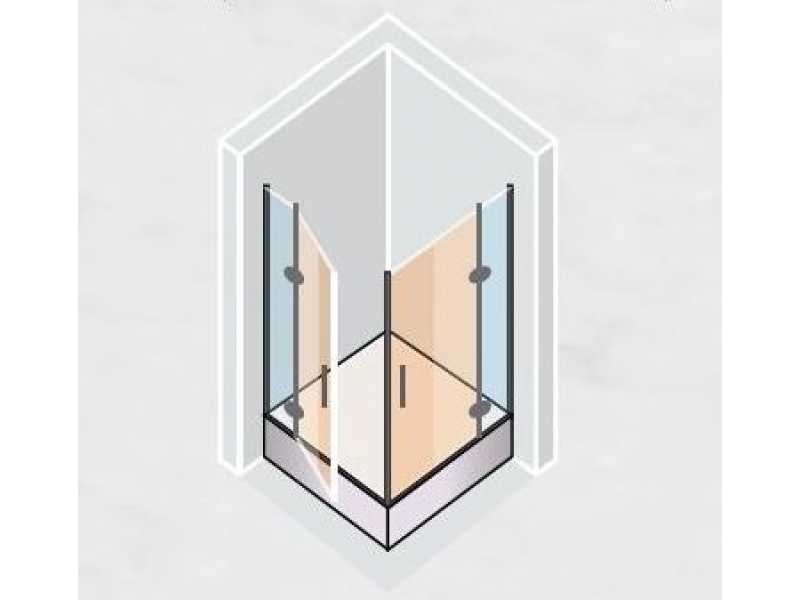 Купить Душевой уголок Vegas Glass EFA Lux, 100 x 100 x 199.5 см, профиль золото, стекло шиншилла