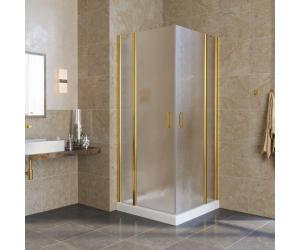 Душевой уголок Vegas Glass EFA Lux, 100 x 100 x 199.5 см, профиль золото, стекло шиншилла