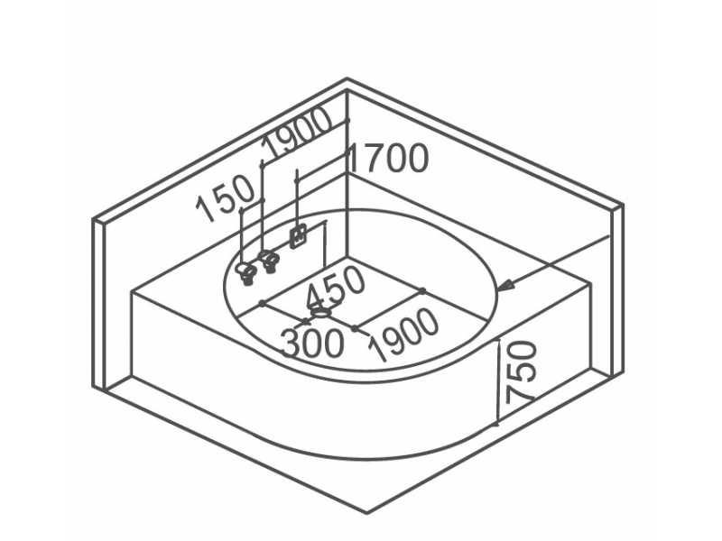 Купить Ванна гидромассажная акриловая Gemy G9263 K 206 х 206 x 85 см, круглая, встраиваемая, белая