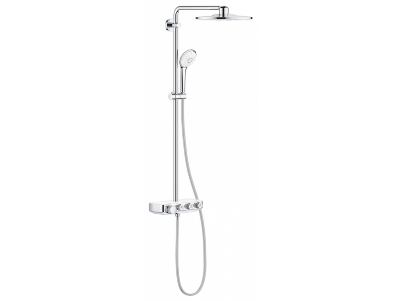 Купить Душевая система с термостатом Grohe Euphoria SmartControl 310 DUO 26507LS0, цвет верхнего душа белая луна