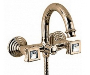 Смеситель Cezares Olimp VD-02-Sw цвет бронза, ручки квадратные Swarovski