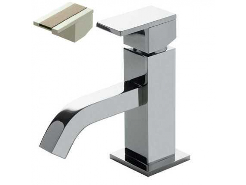Купить Смеситель Bandini Ice Cube 750120SN02LR для раковины, матовый никель/ручка белый дуб
