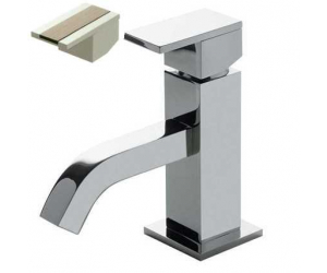 Смеситель Bandini Ice Cube 750120SN02LR для раковины, матовый никель/ручка белый дуб