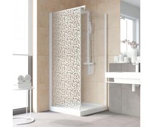 Душевой уголок Vegas Glass EP-Fis Lux, 90 x 90 x 199.5 см, профиль белый, стекло фея