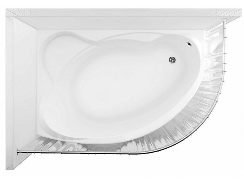 Купить Карниз для ванны Aquanet Graciosa 00176891 150*90 см полукруглый