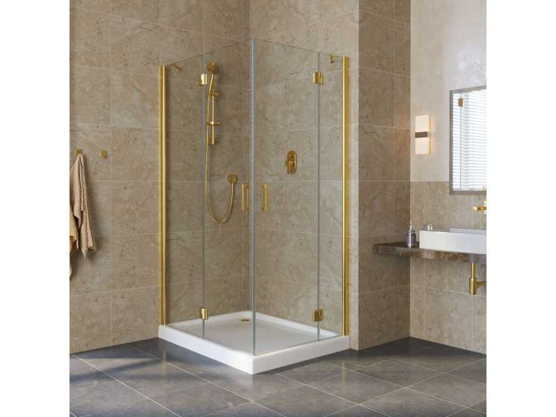 Купить Душевой уголок Vegas Glass AFA-F Lux, 110 x 100 x 199.5 см, профиль золото, стекло прозрачное