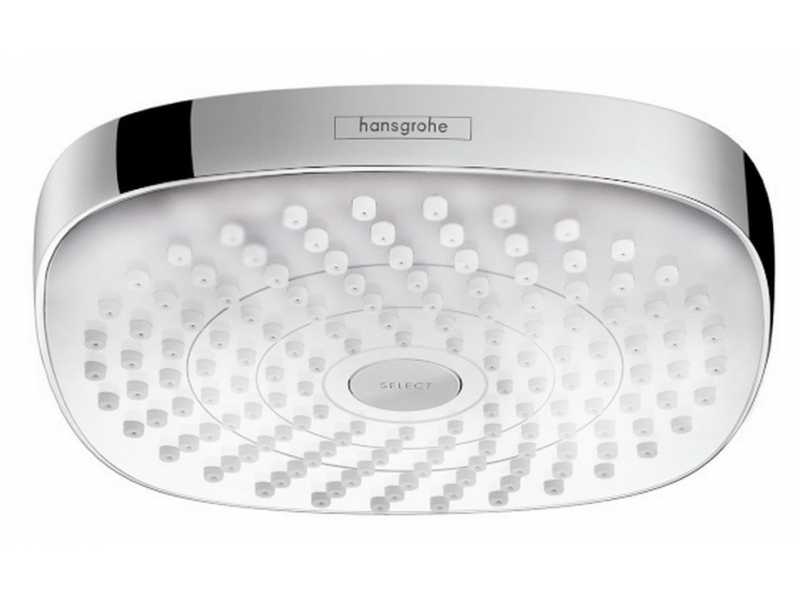 Купить Верхний душ Hansgrohe Croma Select E 180 26524400, 18х18 см, 2 типа струи, без держателя, цвет белый/хром