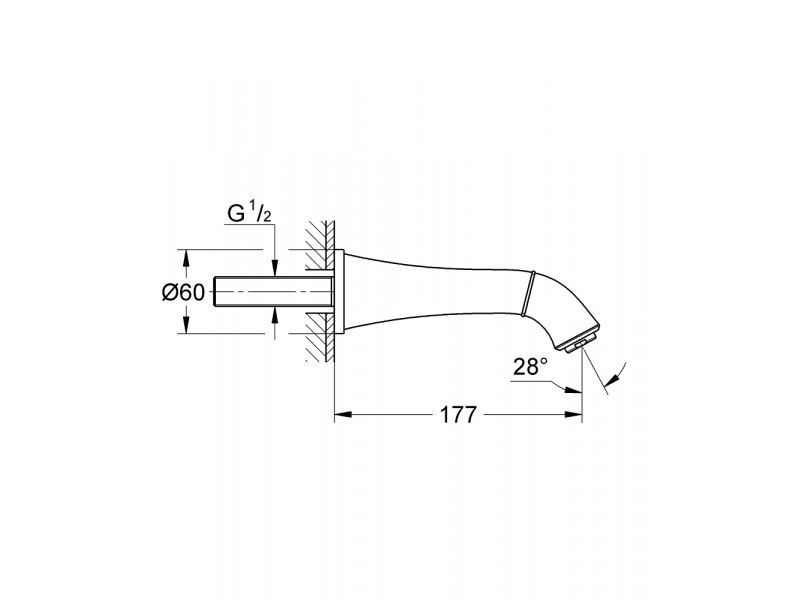 Купить Излив Grohe Grandera 13341IG0 для ванны, хром/золото