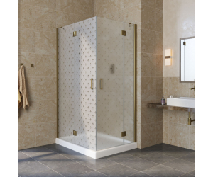 Душевой уголок Vegas Glass AFA-F Lux, 120 x 100 x 199.5 см, профиль бронза, стекло флёр-де-лис